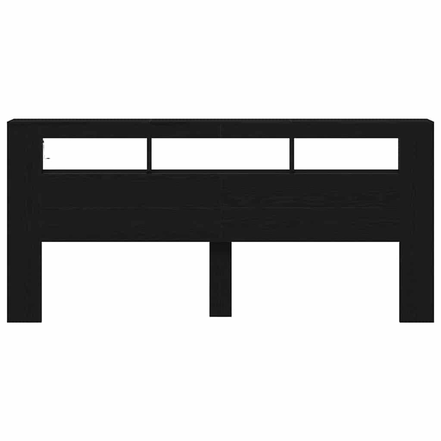 vidaXL LED Kopfteil Schwarz Eichen-Optik 220 x 18,5 x 103,5 cm Holzwerkstoff 863117