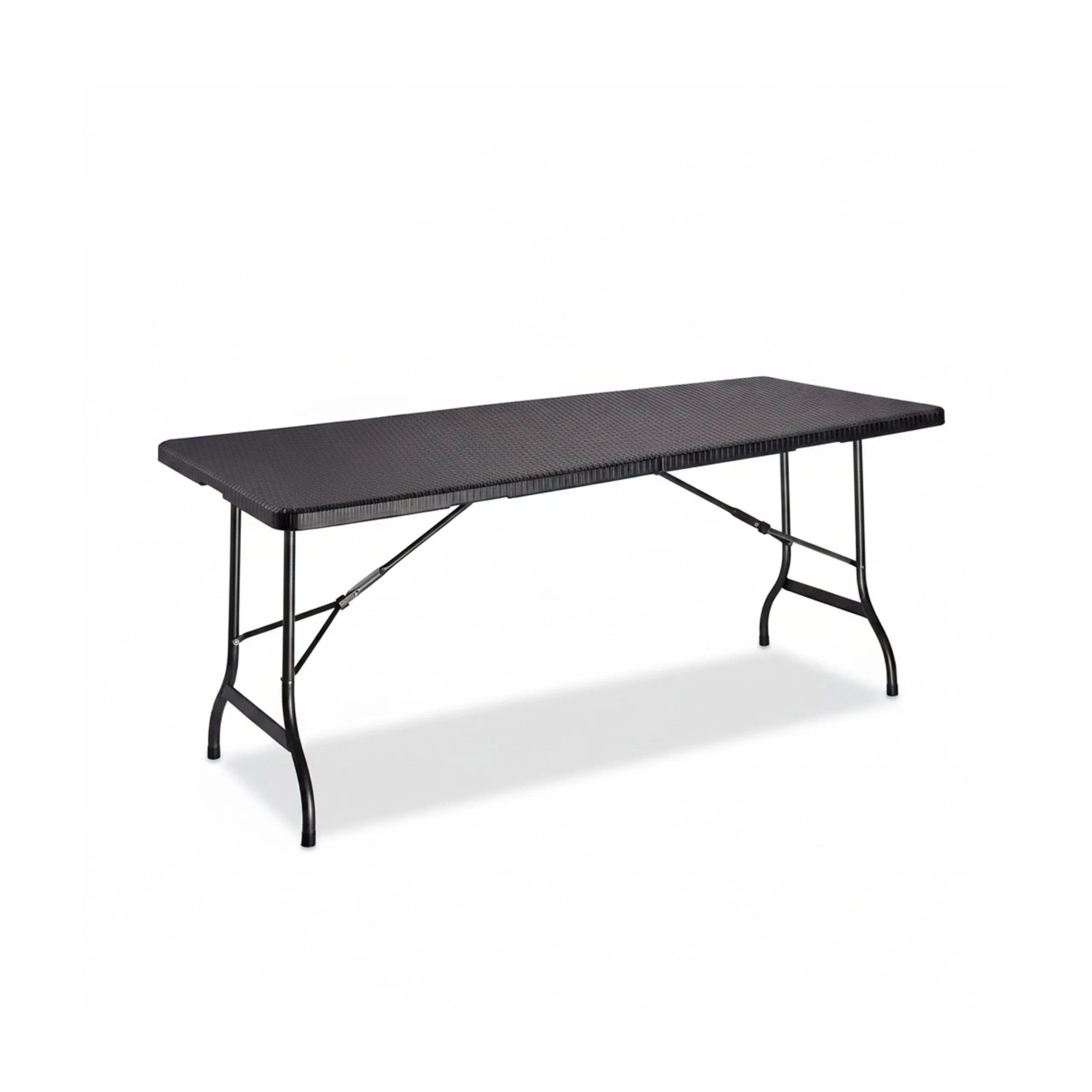 Relaxdays Gartentisch Stahl Kunststoff Schwarz Klappbar 72 cm x 178 cm x 74 cm 13,1 kg