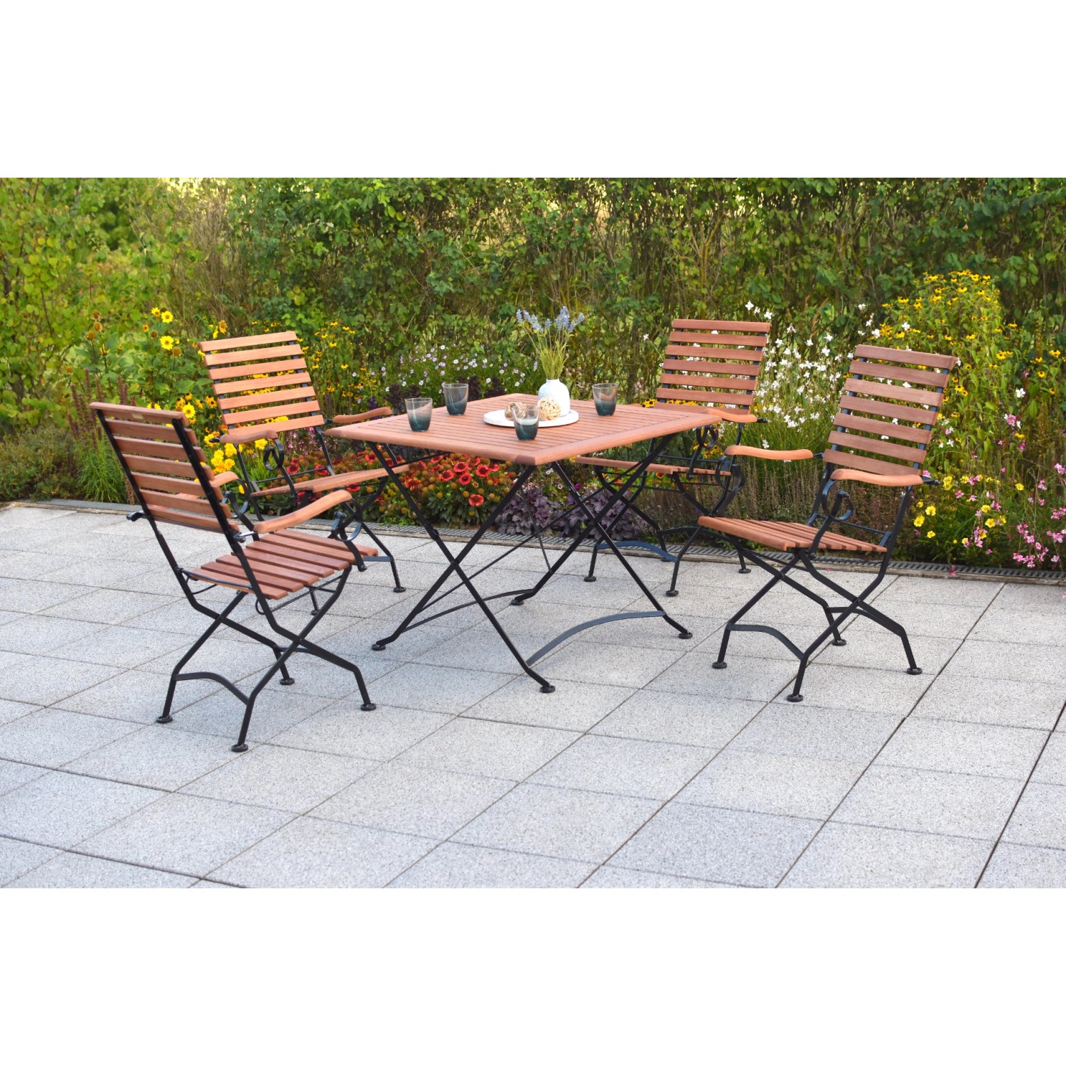 Merxx Schlossgarten Set 5-tlg. Klapptisch 90 x 90 cm günstig online kaufen
