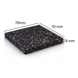 Karibu Unterlagepad, 8mm stark, 7x7cm, Gummigranulat, 24er Pack für Gartenhaus Unterkonstruktion.