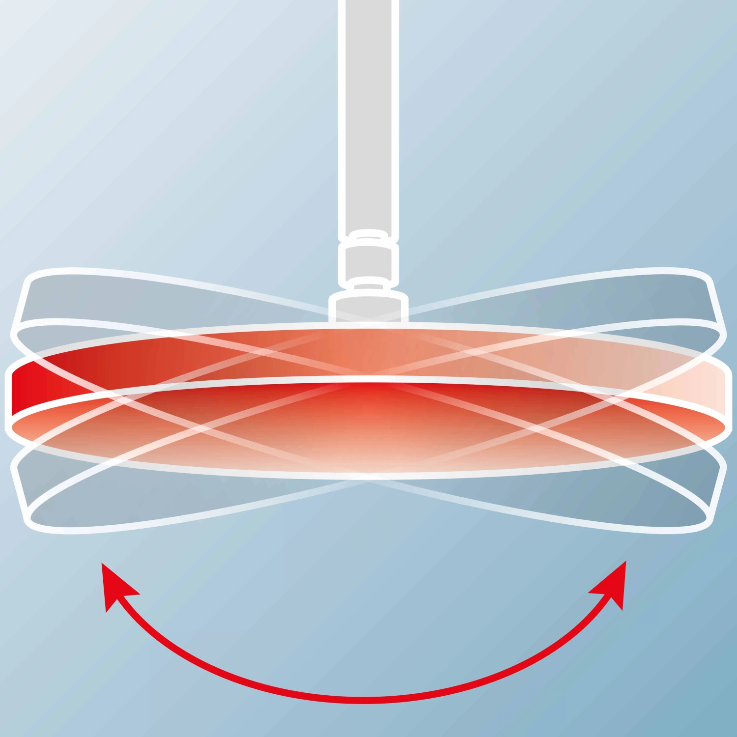 Illustration des beweglichen Kopfes vom Schulte ExpressPlus Duschsystem White Style VersionSquare.