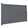 Dunkelgraue Juskys Seitenmarkise Dubai 300x160 cm für Balkon und Terrasse.