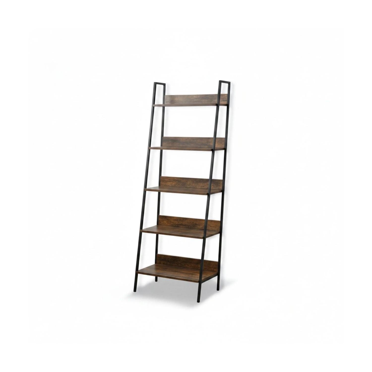 Relaxdays Standregal mit 5 Ablagen MDF Eisen Vintagebraun Freistehend 170 cm x 60 cm x 30 cm