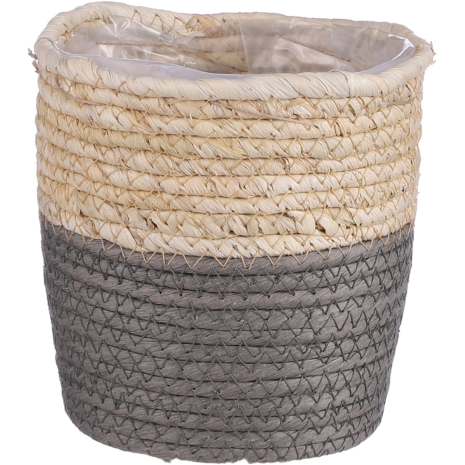 Mica Decorations Korb Rachel Rund Ø 14 cm x 14 cm Grau