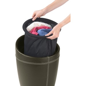 Wenko Badhocker Candy in Braun Lederoptik mit herausnehmbarem Wäschesack.