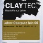 Sack Claytec Lehm Oberputz Fein 06, 25 kg, für Innenputz-Arbeiten.