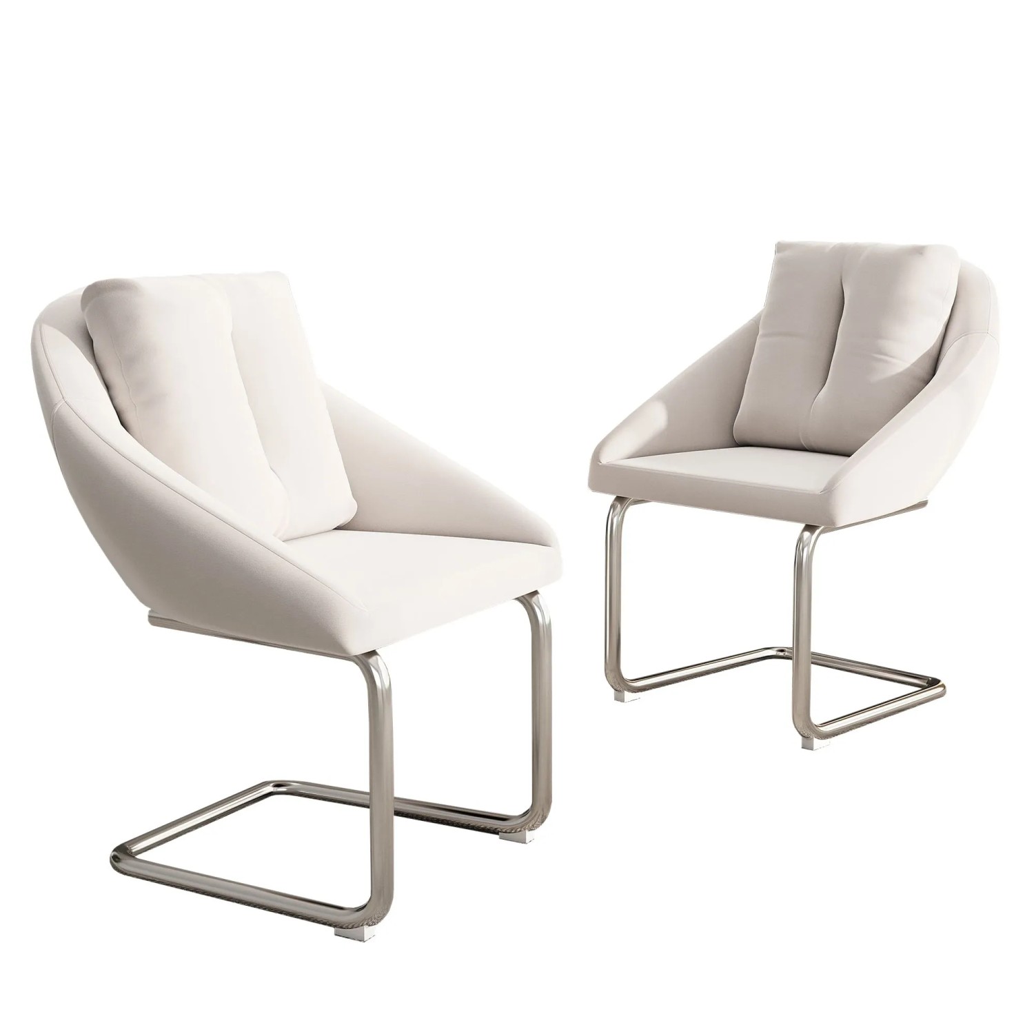 Merax Samt Esszimmerstuhl 2er Set mit Kissen Gebogenen Beinen Beige