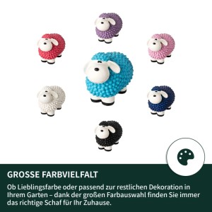 VERDOBA Bunte Mini Schafe Gartenfiguren Pastell Blau