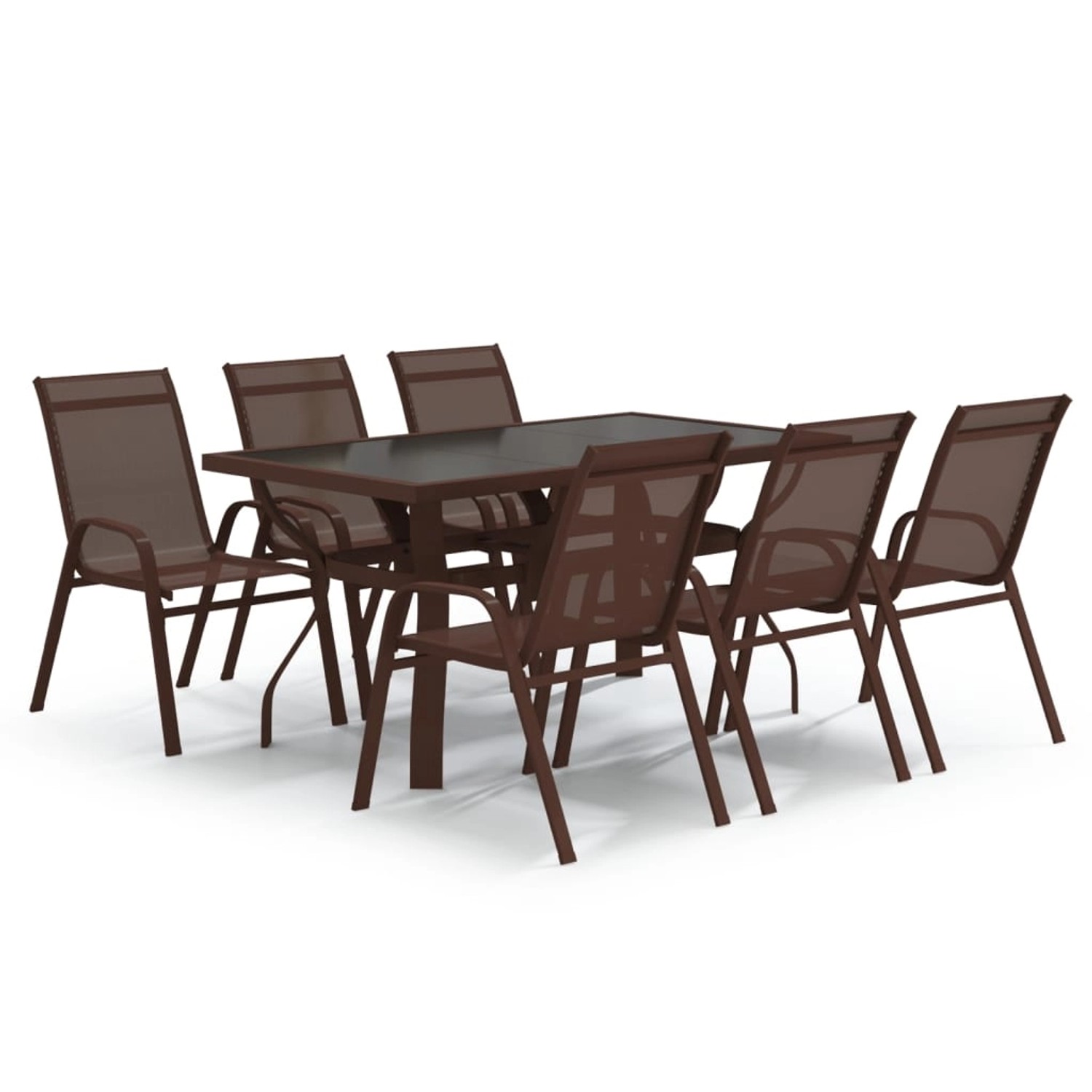 vidaXL 7-Tlg Garten-Essgruppe Braun und Schwarz 3095989 günstig online kaufen