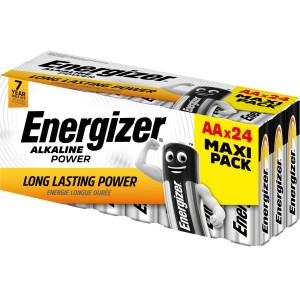 Energizer Alkaline Power AA Batterien, 24er Pack in Papierverpackung.