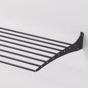 Platzsparender, klappbarer Wand-Wäscheständer Foxydry, 116 cm, schwarz, mit 8 Trockenstäben.