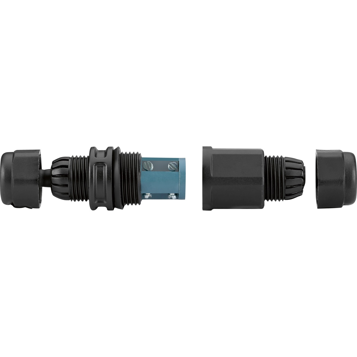 Detailaufnahme des Easy Connectors für den Außenstrahler FL 7W, zur einfachen Installation.