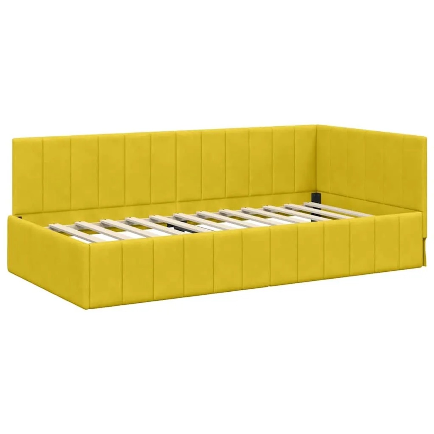 vidaXL Eckbettgestell mit Kopfteil Gelb 90 x 200 cm Stoff 42016313 günstig online kaufen