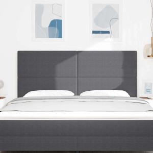 Dunkelgraues 180 cm vidaXL LED Kopfteil aus Polyester mit Lichtleisten für Betten, modern gepolstert.