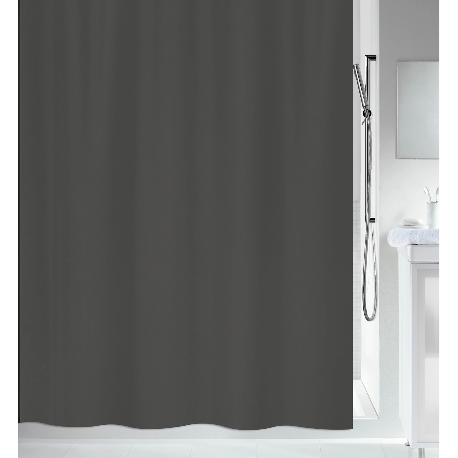 Spirella Duschvorhang Primo 120 cm x 200 cm Anthrazit günstig online kaufen