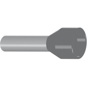Graue, isolierte Hilpress Aderendhülse, 4 mm², 17 mm lang.