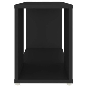 Schwarzer VidaXL TV-Schrank (60x24x32 cm) aus Holzwerkstoff mit offenen Fächern.