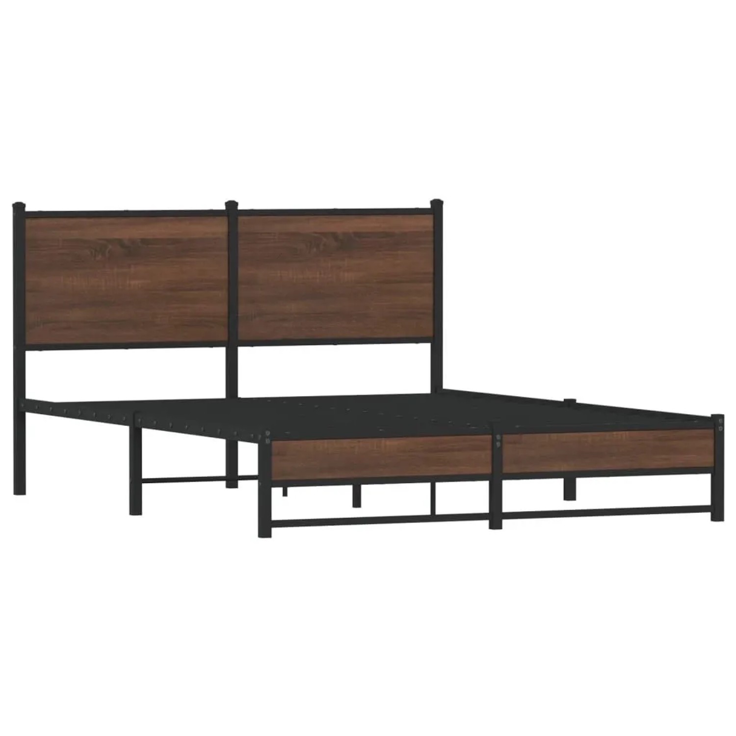 vidaXL Metallbett ohne Matratze Braun Eichen-Optik 140x190 cm 4007940