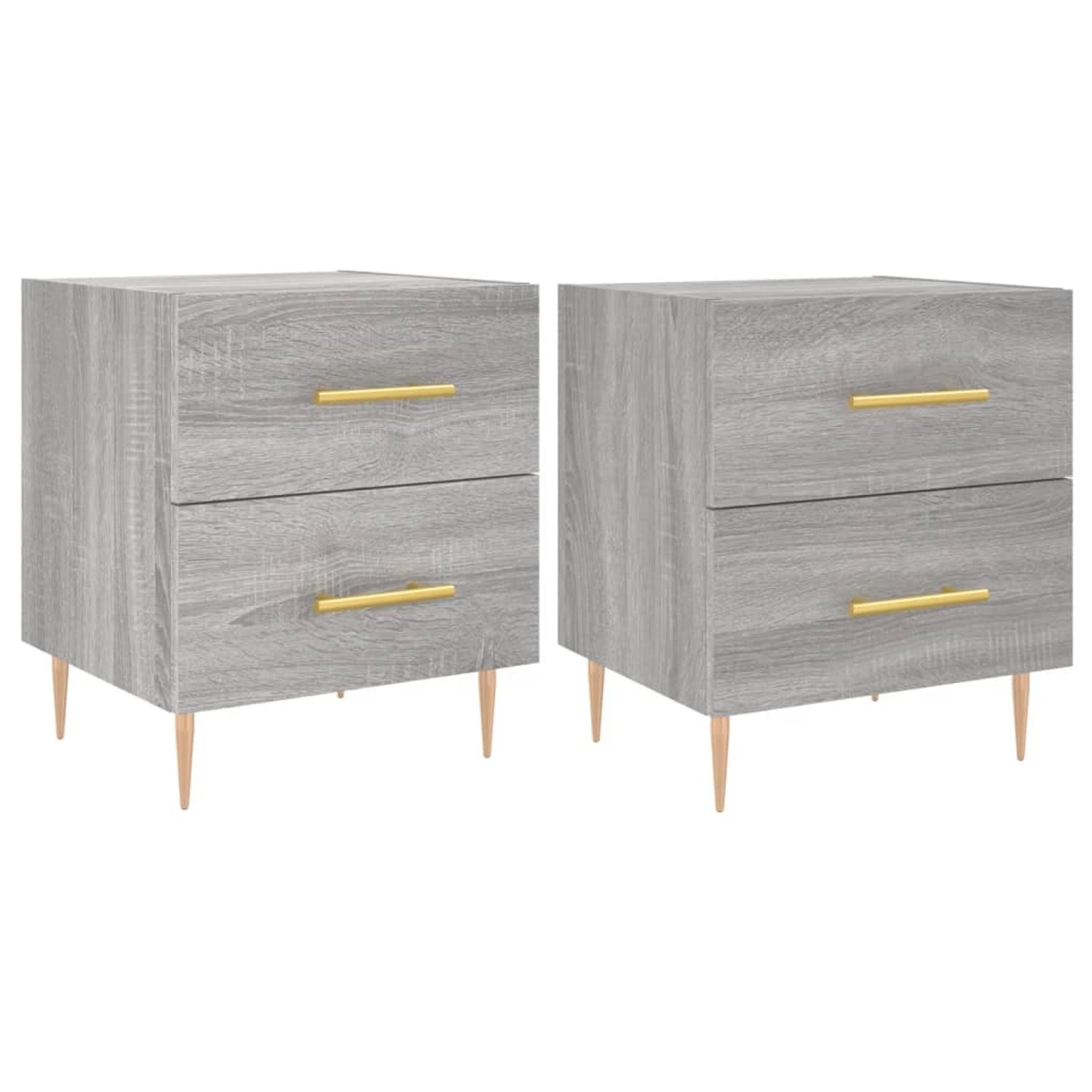 vidaXL Nachttische 2 Stk Grau Sonoma 40x35x47,5 cm Holzwerkstoff Modell 14 günstig online kaufen