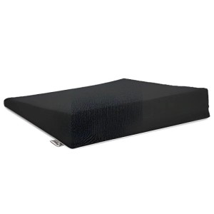 Schwarzes Beautissu BeauErgo Sitzkeilkissen für ergonomisches Sitzen, Rückenentlastung und bessere Haltung im Büro oder Auto.