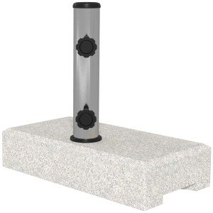 Grauer Furnicato Sonnenschirmständer aus Granit, passend für Schirmmasten mit 32-48 mm Durchmesser.