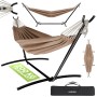 Garmio Hängematte Venedig braun mit Gestell, wetterfest, bis 200 kg, inklusive Tragetasche.