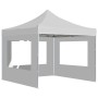 Weißes, faltbares 2x2 m Partyzelt mit Wänden und Aluminiumrahmen von vidaXL.