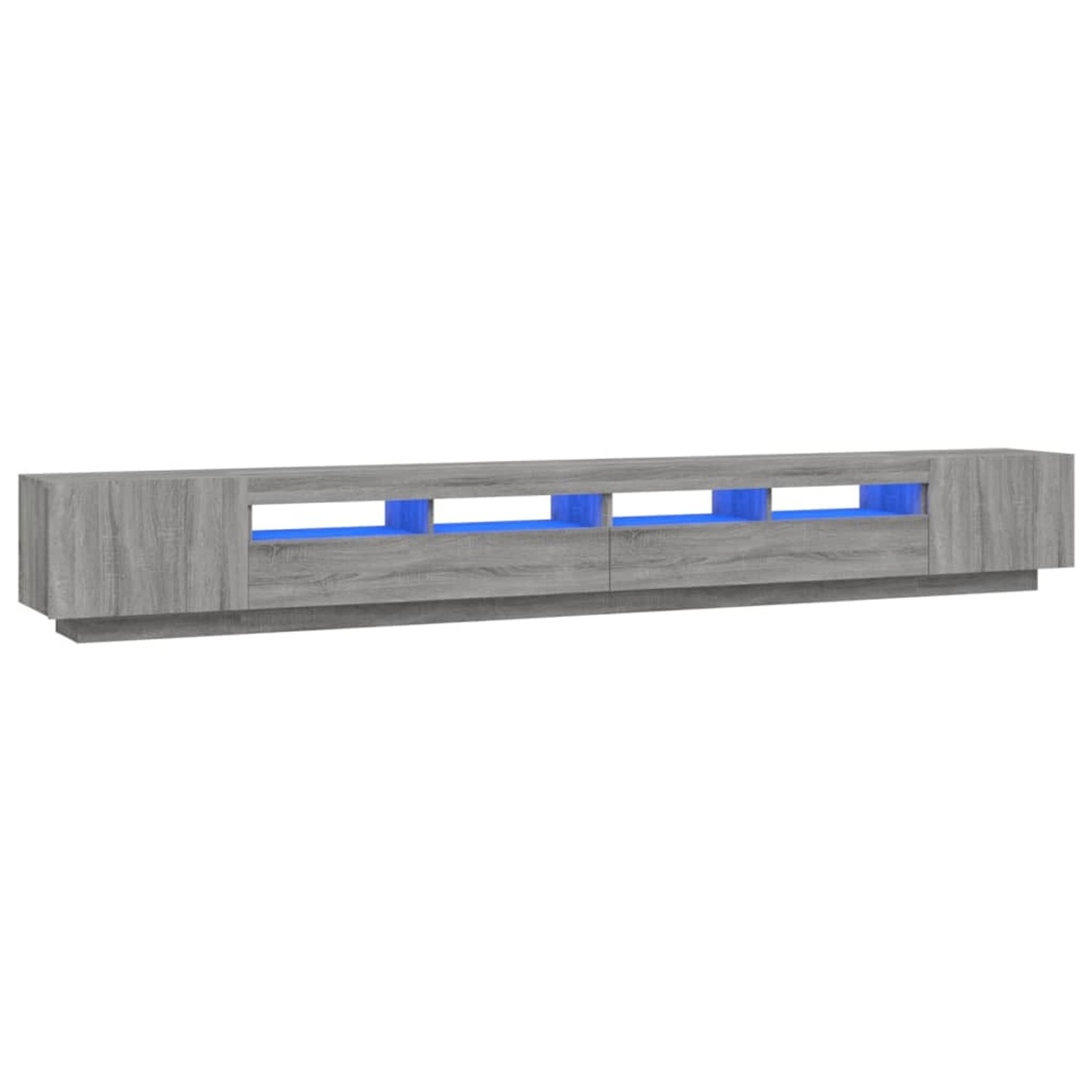 VidaXL 3-tlg. TV-Schrank-Set LED-Leuchten Grau Sonoma Holzwerkstoff 1