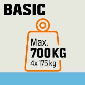 Icon: OBI Basic Schwerlast-Steckregal mit max. 700 kg Gesamttragkraft (4x 175 kg pro Boden).