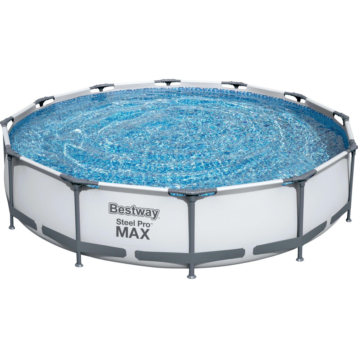 Bestway Stahlrahmen-Pool Set Steel Pro Max Frame Ø 366 x 76 cm Rund Lichtgrau