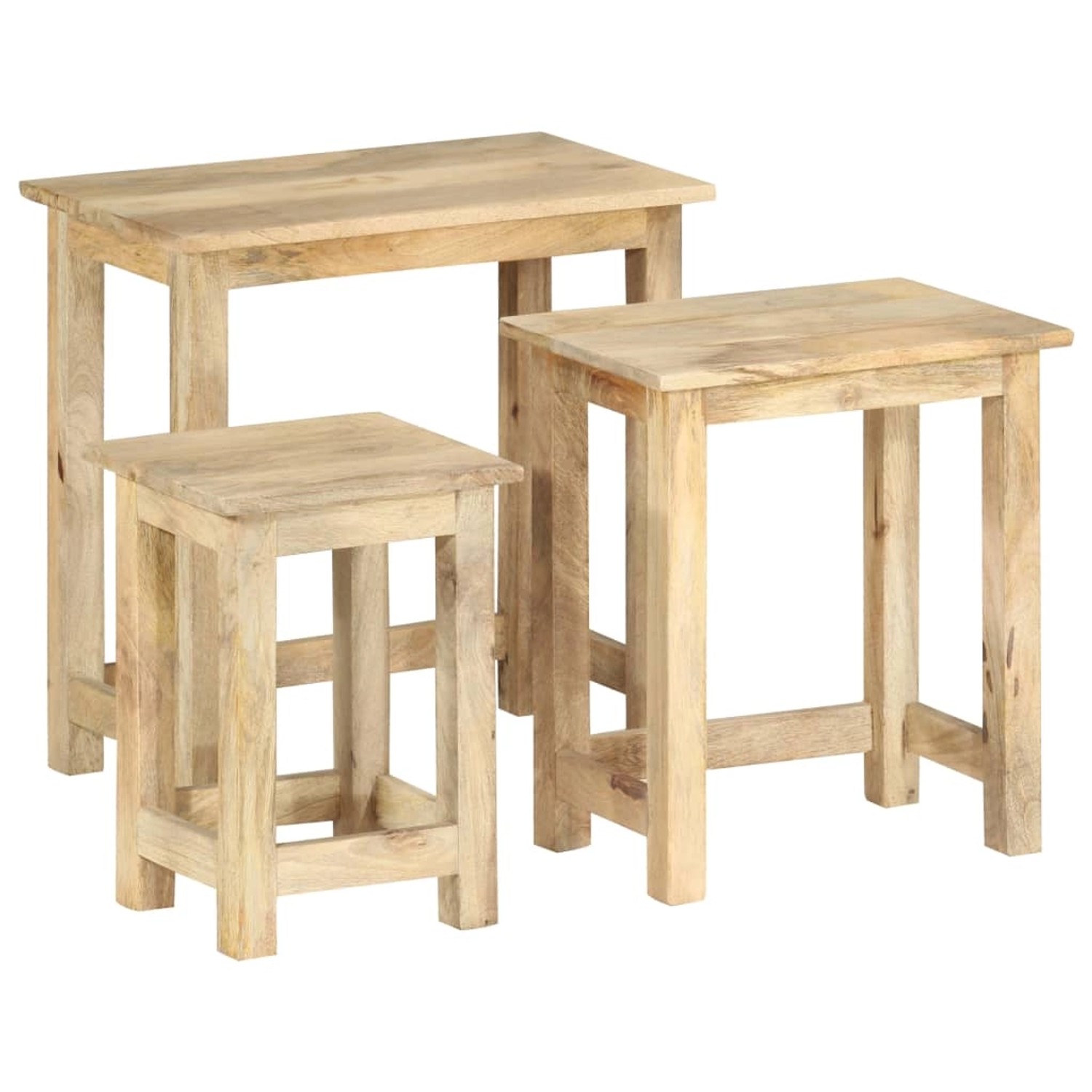 vidaXL Satztische 3 Stk. Massivholz Mango 287489