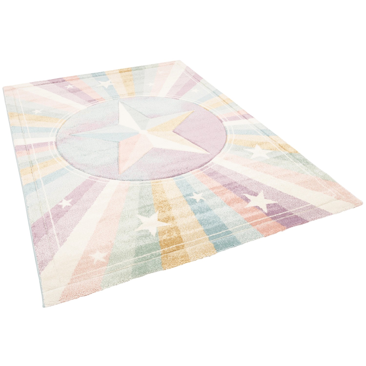 Pergamon Kinder Teppich Maui Kids Rainbow Star Bunt 140x200cm günstig online kaufen