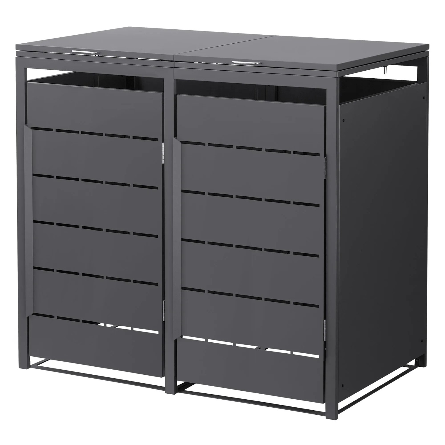 ML-Design Mülltonnenbox 2Er 240L 132x80x120 cm Anthrazit aus Stahl
