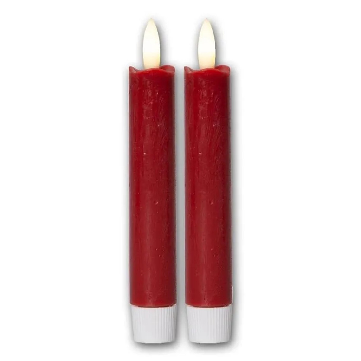 Star Trading LED Stabkerzen Flamme 2er Set Rot 15x2cm