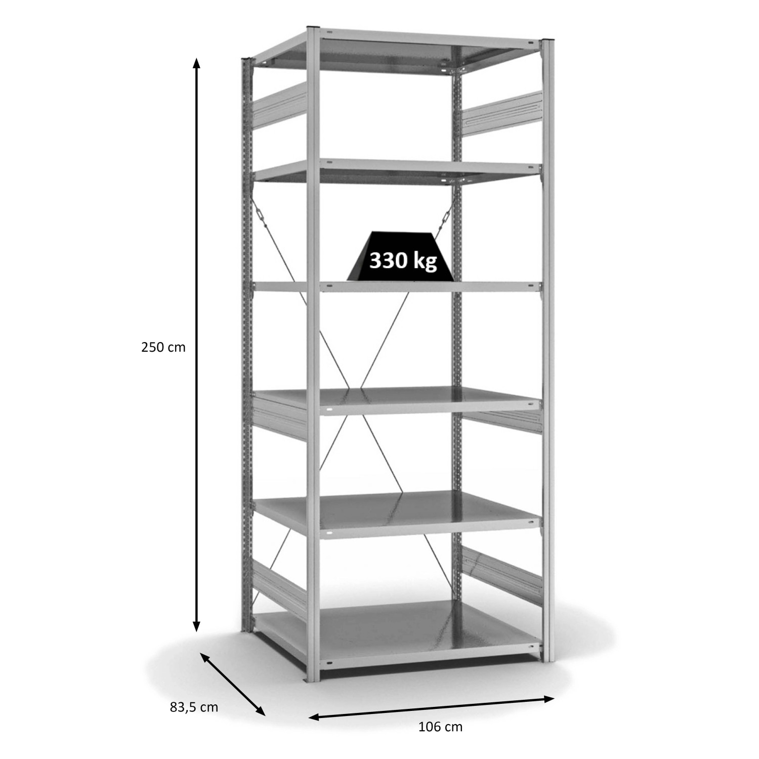 PROREGAL Fachbodenregal Stecksystem T-Profil Heavy-Duty Grundregal HxBxT 25 günstig online kaufen