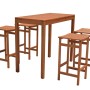 DELUKE Barset NIKLAS aus Eukalyptus mit Tisch und 4 Hockern