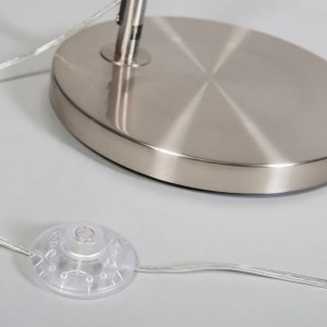 QAZQA Moderne Bogenlampe aus Stahl mit Schwarzem Stoffschirm Arc Basic
