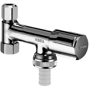 Schell Geräteventil für Eckventile, Chrom, mit Comfort-Griff und Schlauchverschraubung.