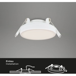 Briloner LED-Einbauleuchte Plat 3er-Set, weiße Einbaustrahler mit neutralweißem Licht.