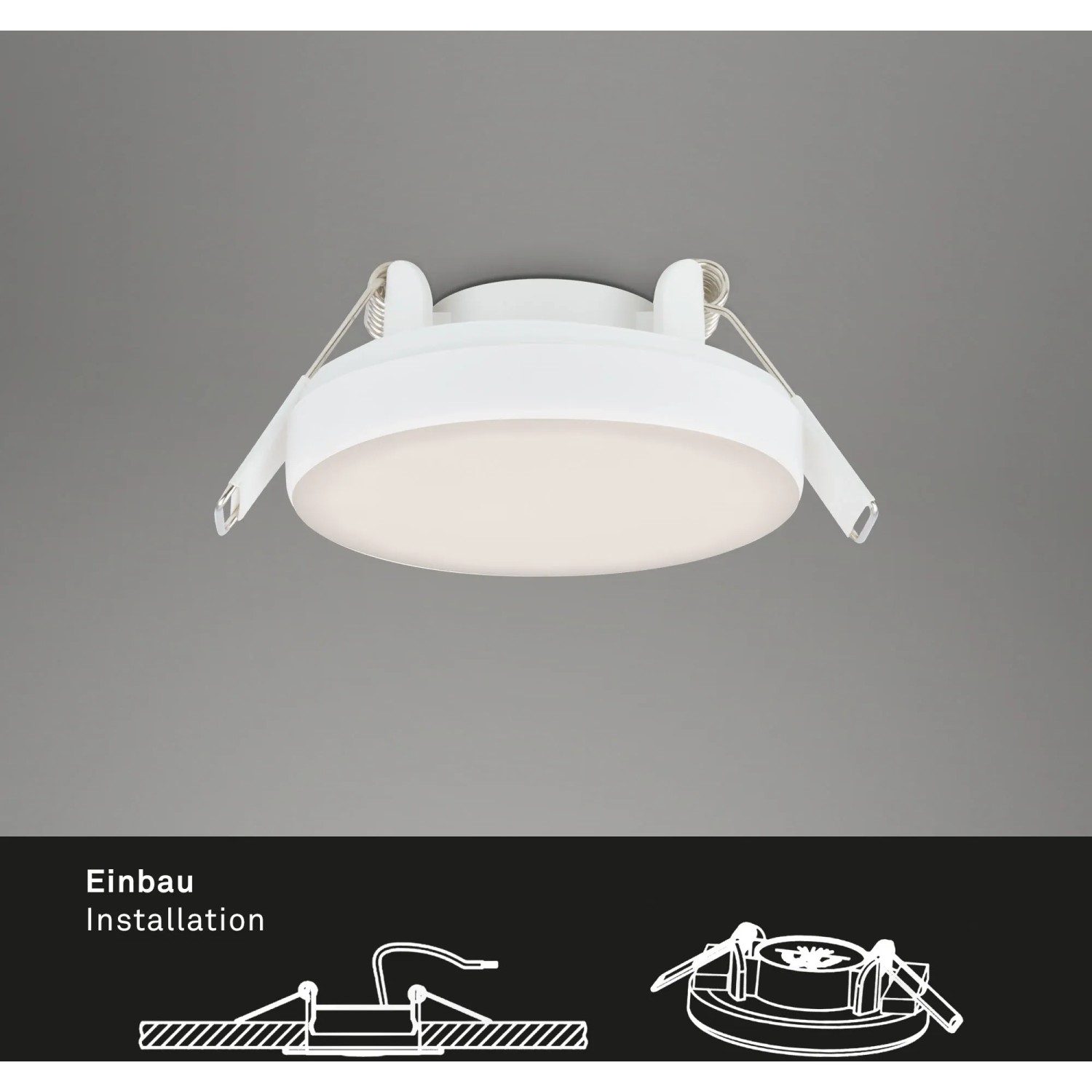Briloner LED-Einbauleuchte Plat 3er-Set, weiße Einbaustrahler mit neutralweißem Licht.