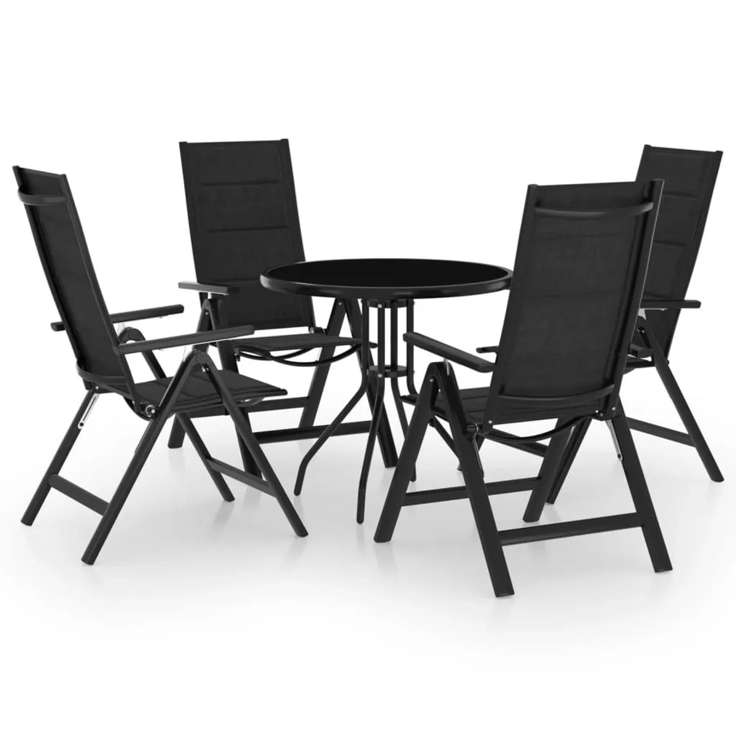 vidaXL 5-Tlg Bistro-Set Schwarz und Anthrazit 3070659