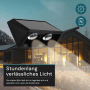 LUXULA Solar Wandleuchte 2-flammig CCT Warm- Kaltweiß 3000-6500K Akku LED Außenleuchte Gartenbeleuchtung IP54 Wetterfest Schwarz_5