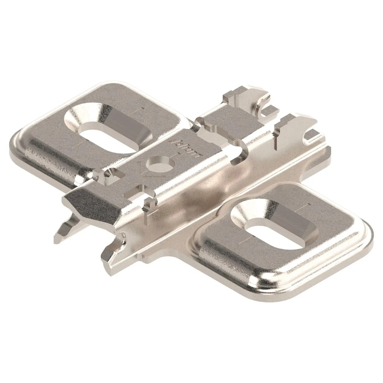 Blum Kreuzmontageplatte Clip Langloch Stahl Schrauben Distanz 0 mm