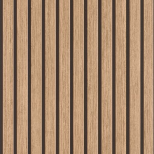 Rasch SK-Tapete Tesa 370102 Echo Akustik Braun mit Holzpaneel-Optik.