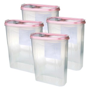 4er-Pack Bestlivings Frischhaltebox Schüttdose 2,8L, Altrose, Vorratsdosen aus Kunststoff.