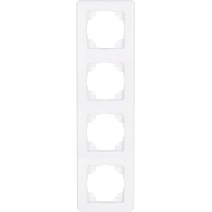 Kopp Abdeckrahmen 4-fach Europa Arktisweiß für Schalter und Steckdosen.