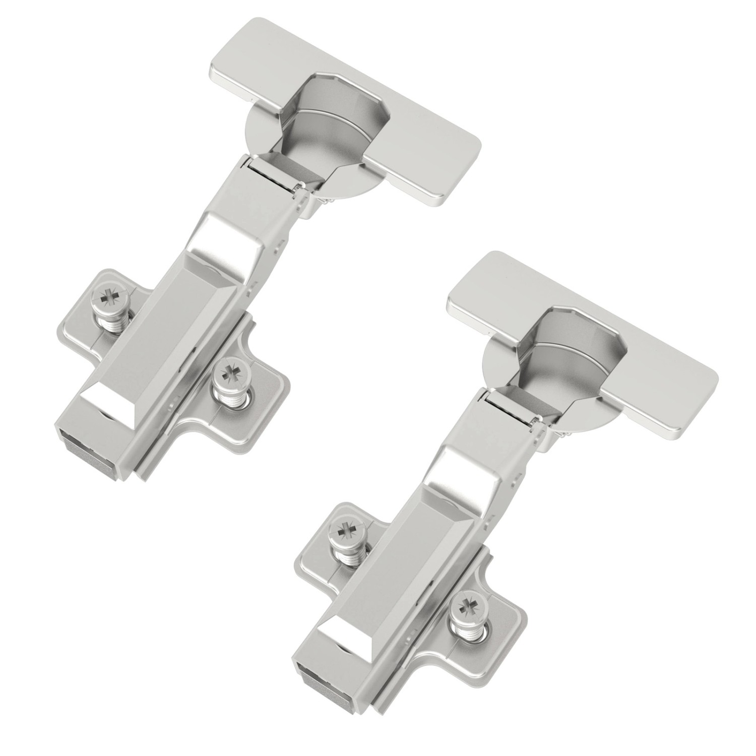 SOTECH Smooth 2 x Topfband T52 105 Grad Mittelanschlag Halb Aufliegend mit Dämpfer und Kreuzplatte inkl. Abdeckkappen