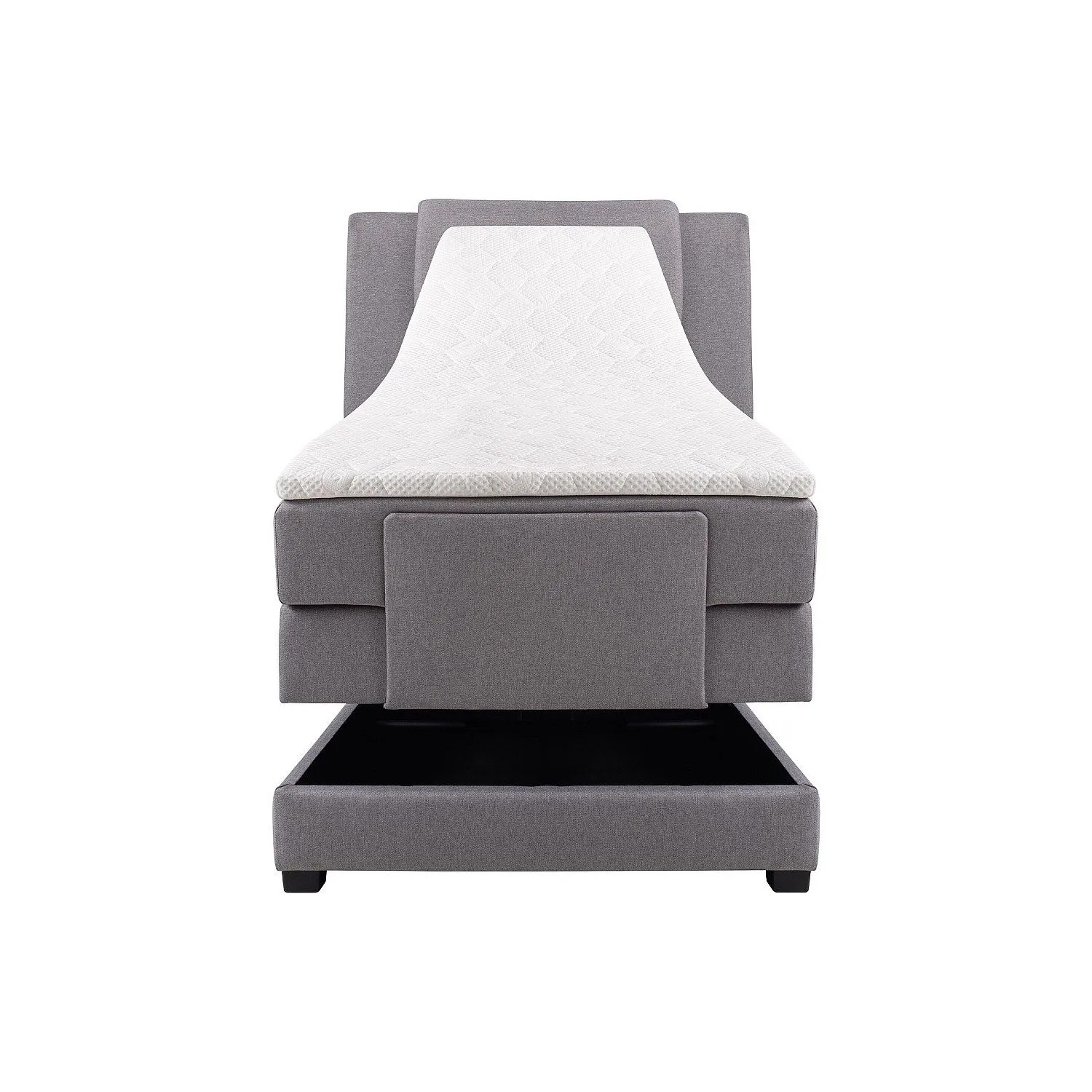 Vente-unique Boxspringbett Castel Hellgrau 218 cm