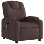 Dunkelbrauner vidaXL Massagesessel Modell 5 aus Stoff mit Getränkehalter und Seitentasche.