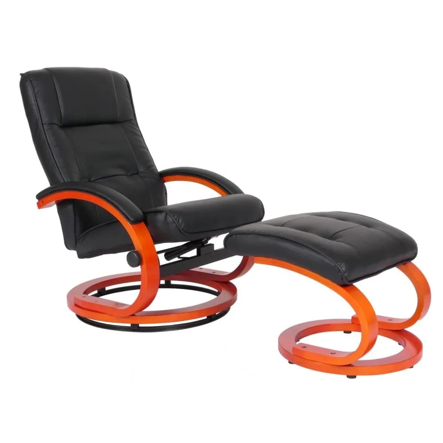MCW Relaxsessel Aprilia mit Hocker Schwarz